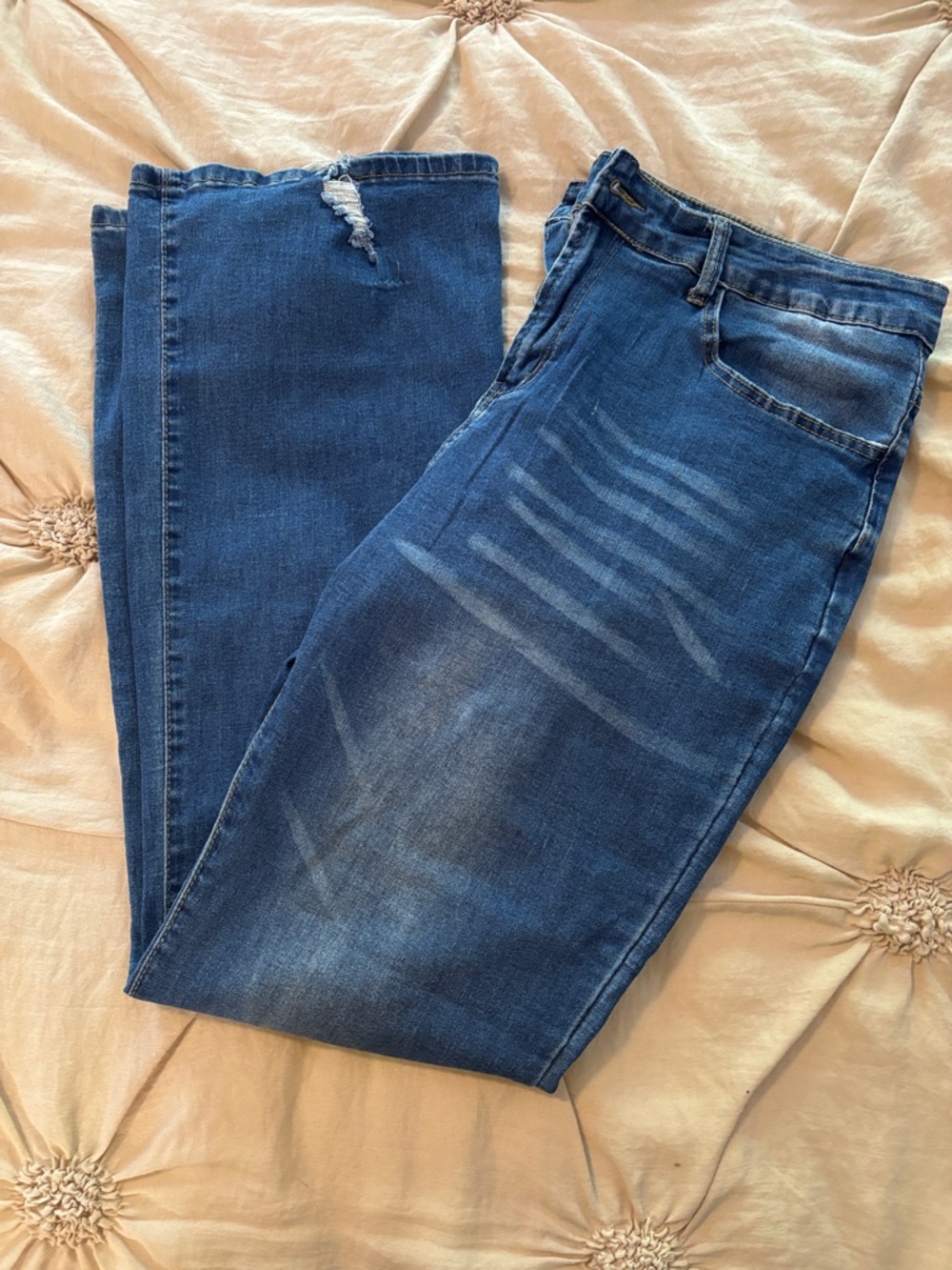 Wide Leg Women’s Jeans in Blue - Classic Flare Style - Picture 1 of 12